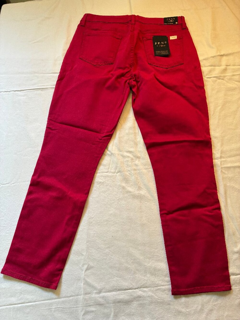 JEN7 by 7 For All Mankind NWT Red Cropped Skinny Jeans Size 8 Stretch Denim - Picture 3 of 6